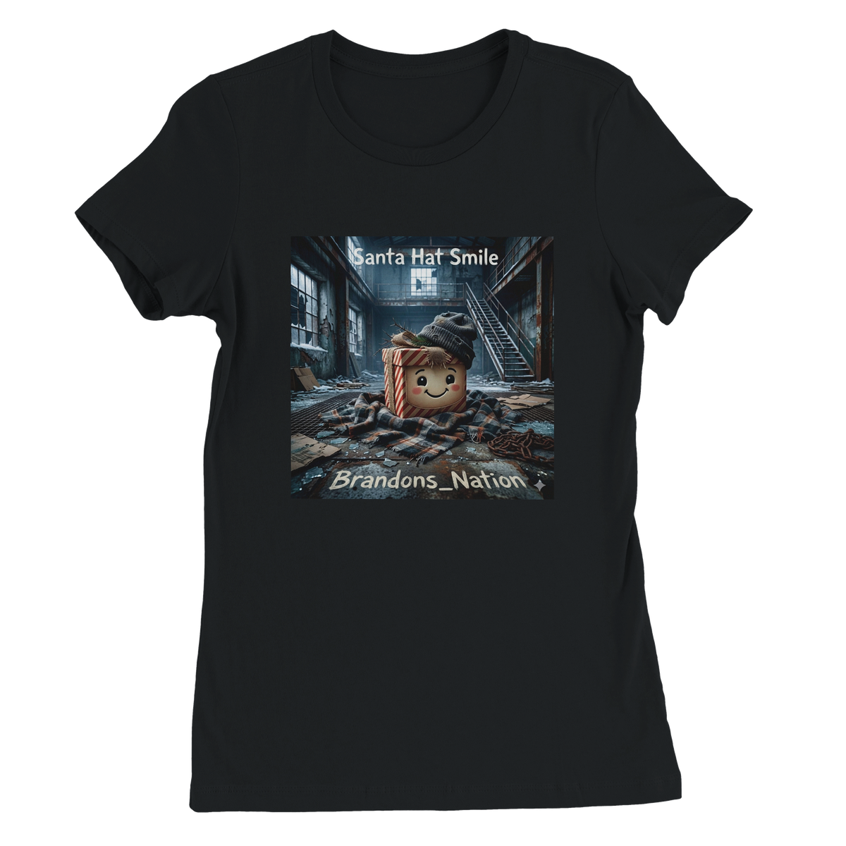 Santa Hat Smile - Women’s Cut T-Shirt