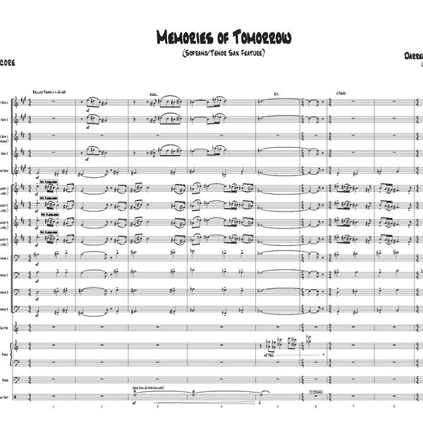 Memories of Tomorrow (Soprano/Tenor Sax Feature) (Jazz Ensemble) (Grade 4-4.5)