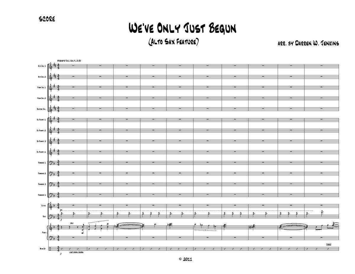 We've Only Just Begun (Alto Sax Feature) (Jazz Ensemble) (Grade 4.5)