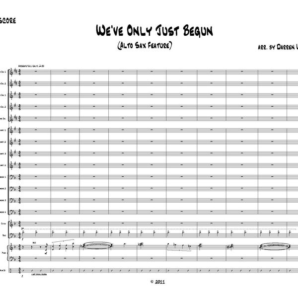 We've Only Just Begun (Alto Sax Feature) (Jazz Ensemble) (Grade 4.5)