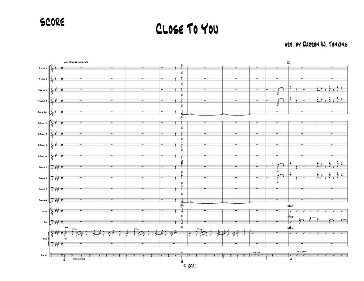 Close To You (Jazz Ensemble) (Grade 4.5-5)