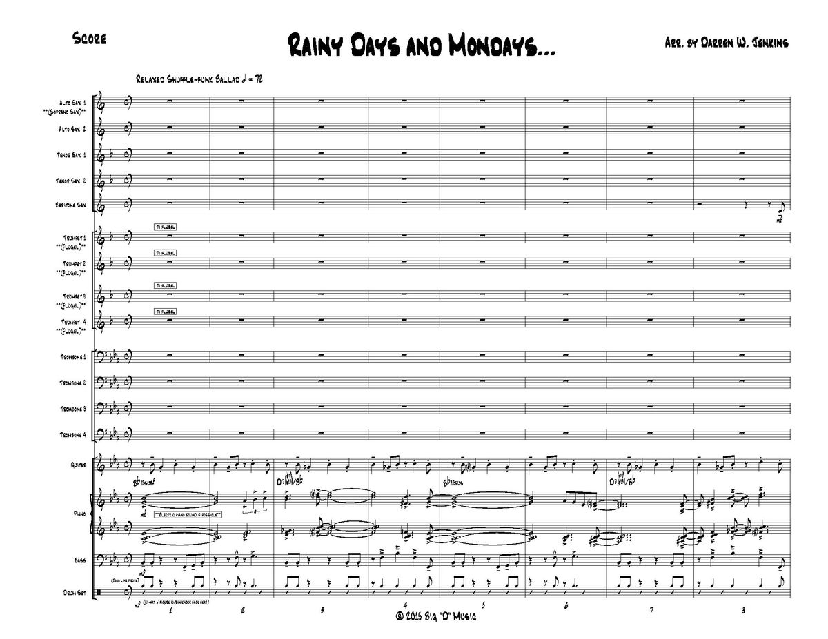 Rainy Days and Mondays... (Jazz Ensemble) (Grade 4.5-5)