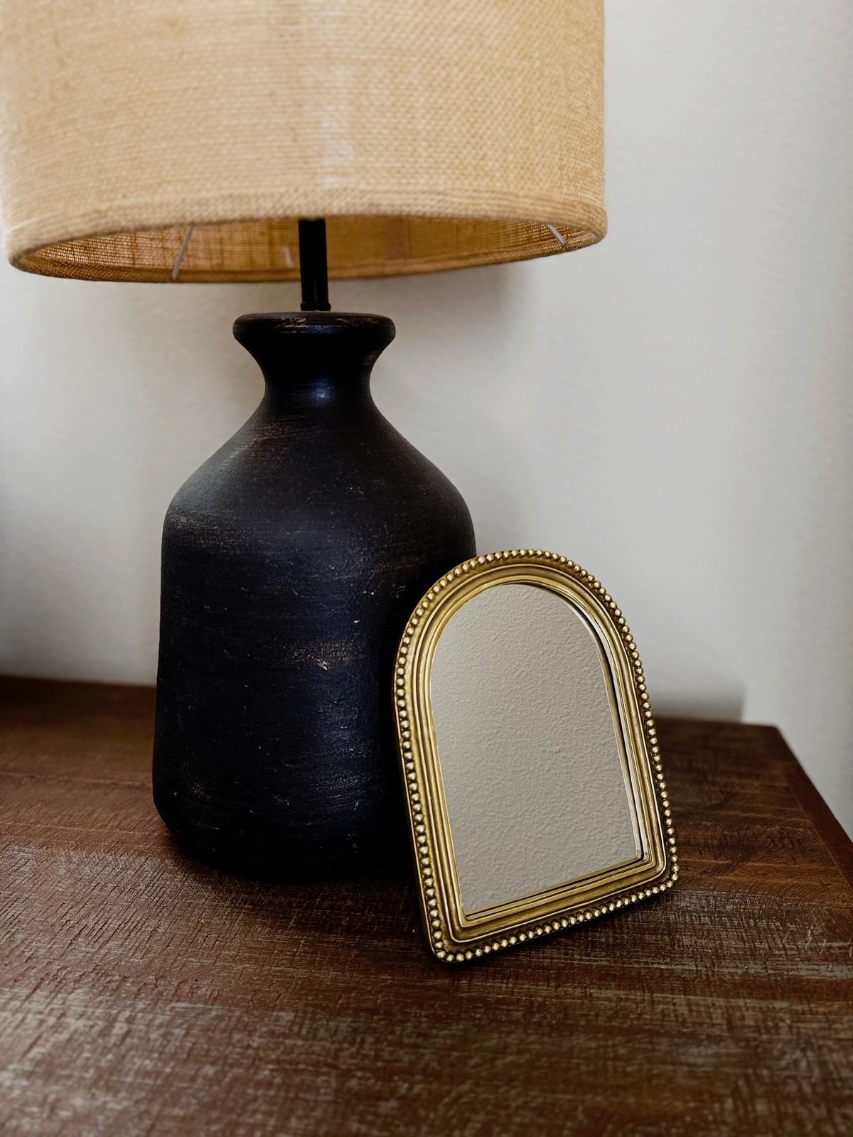 Gold Bead Arch Frame Mirror