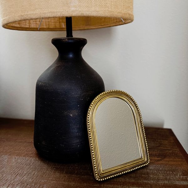 Gold Bead Arch Frame Mirror