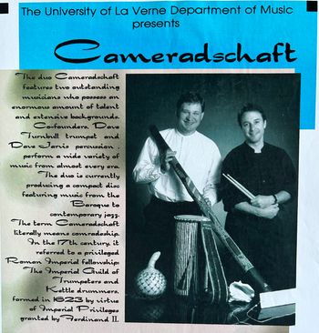 Trumpet/Percussion Duo "Cameradschaft"  David Turnbull, Trumpet & David Jarvis, Percussion
