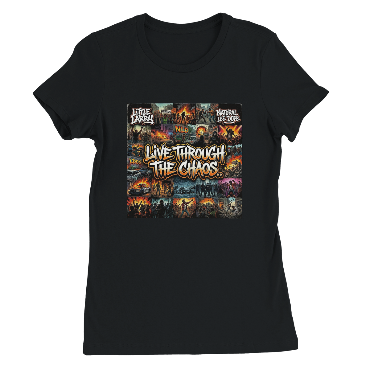 LIVE THROUGH THE CHAOS (feat. Natural Lee Dope) - Women’s Cut T-Shirt