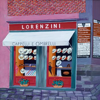 "Hats and Umbrella's"          20 x 20 in
Cortona, IT

