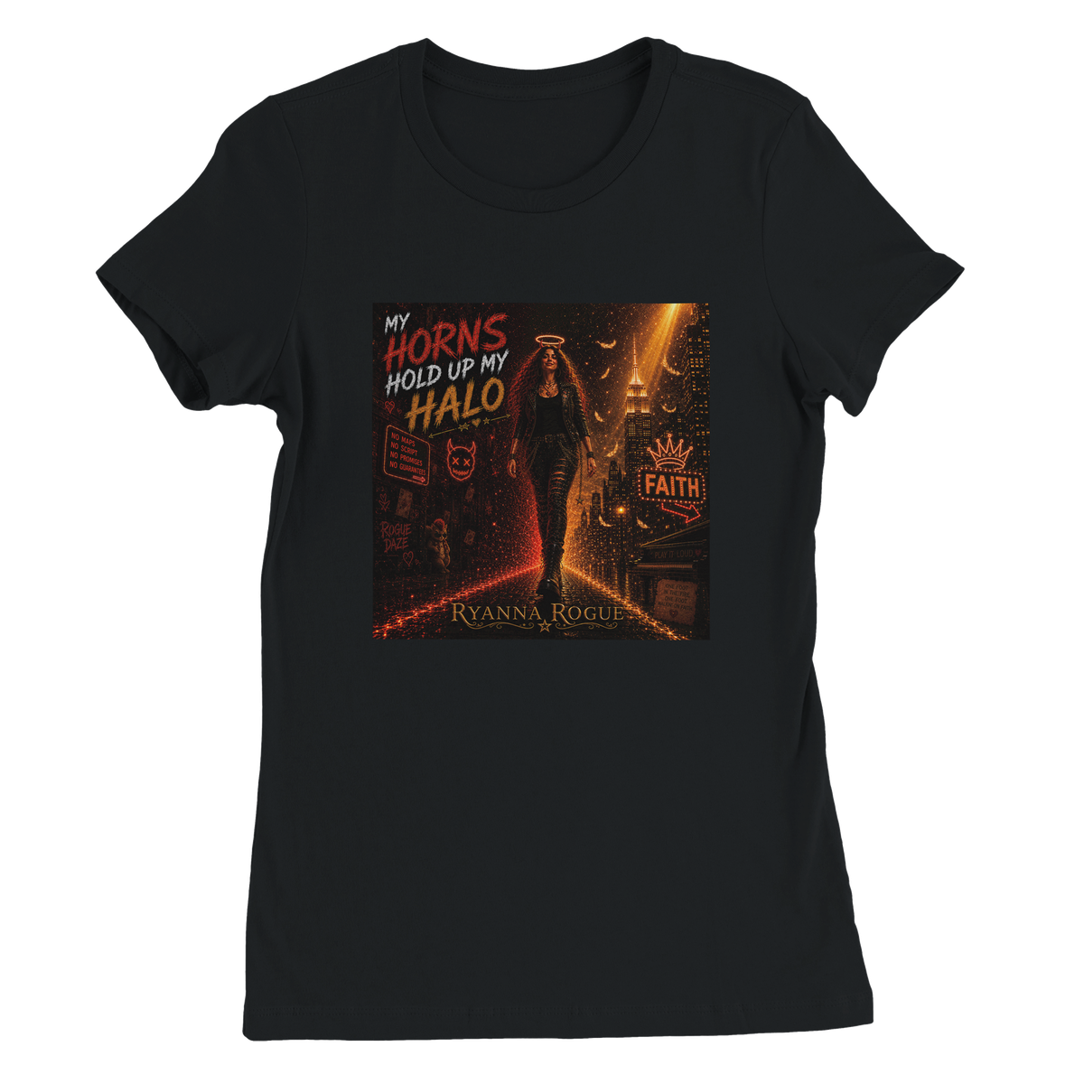 My Horns Hold Up My Halo - Women’s Cut T-Shirt