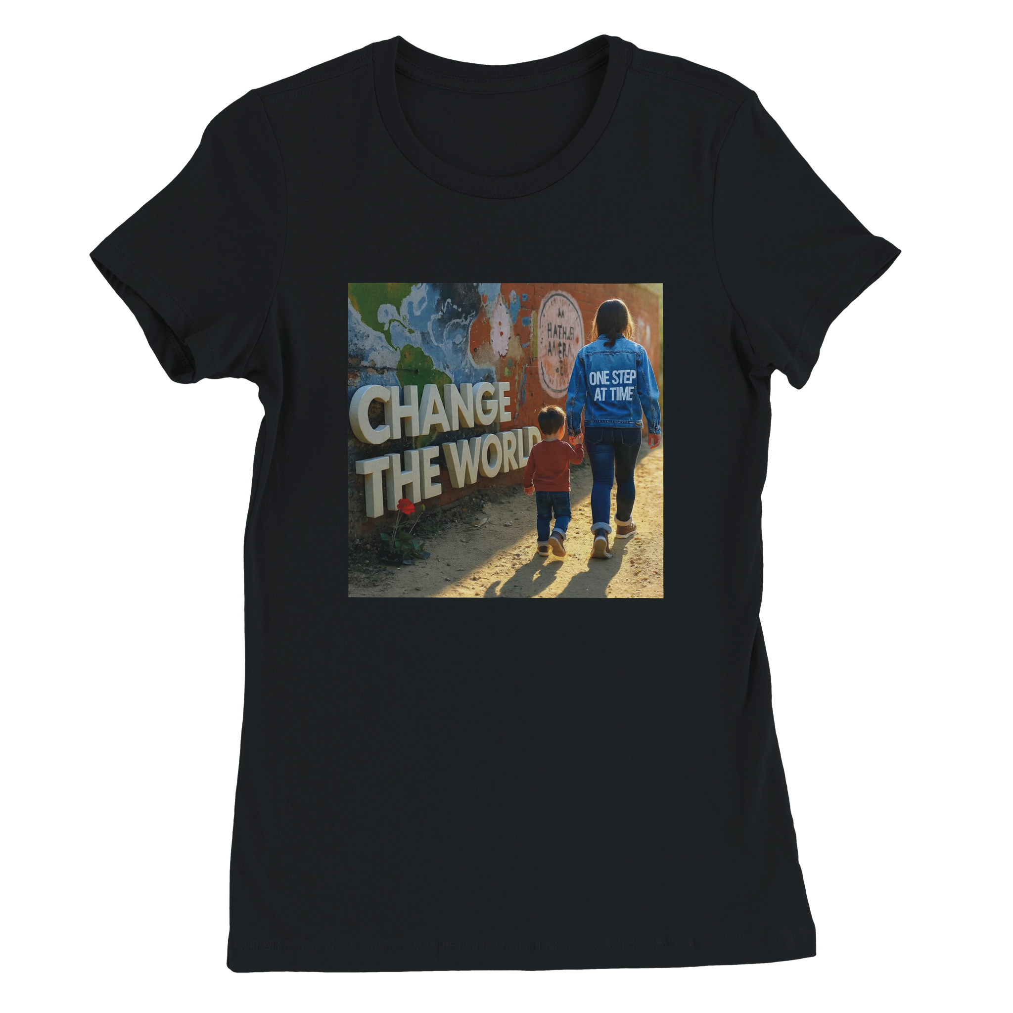 Change the world One step at a time - Women&rsquo;s Cut T-Shirt