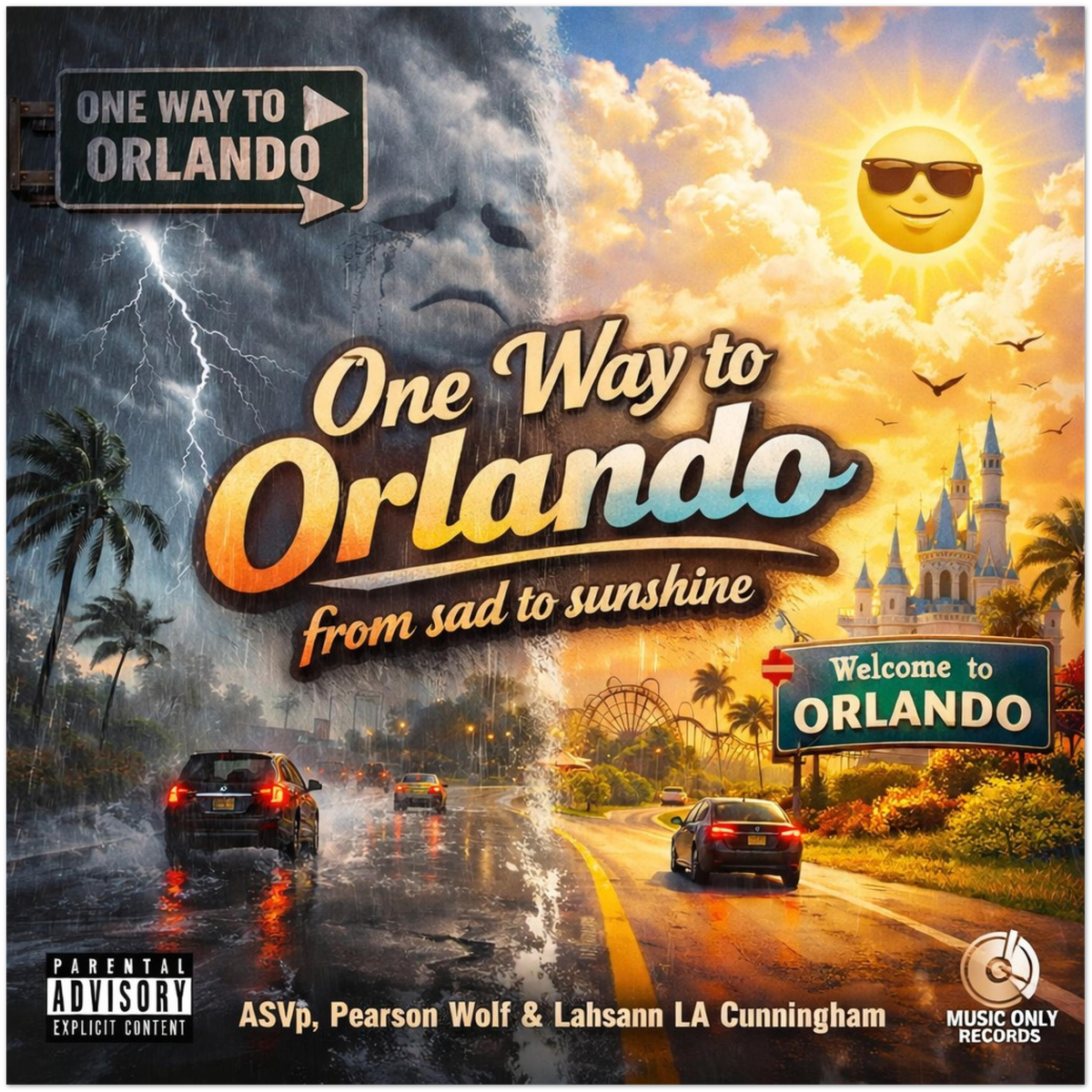 One Way to Orlando (From Sad to Sunshine) (feat. Asvp & P. Wolf) - Fine Art Poster