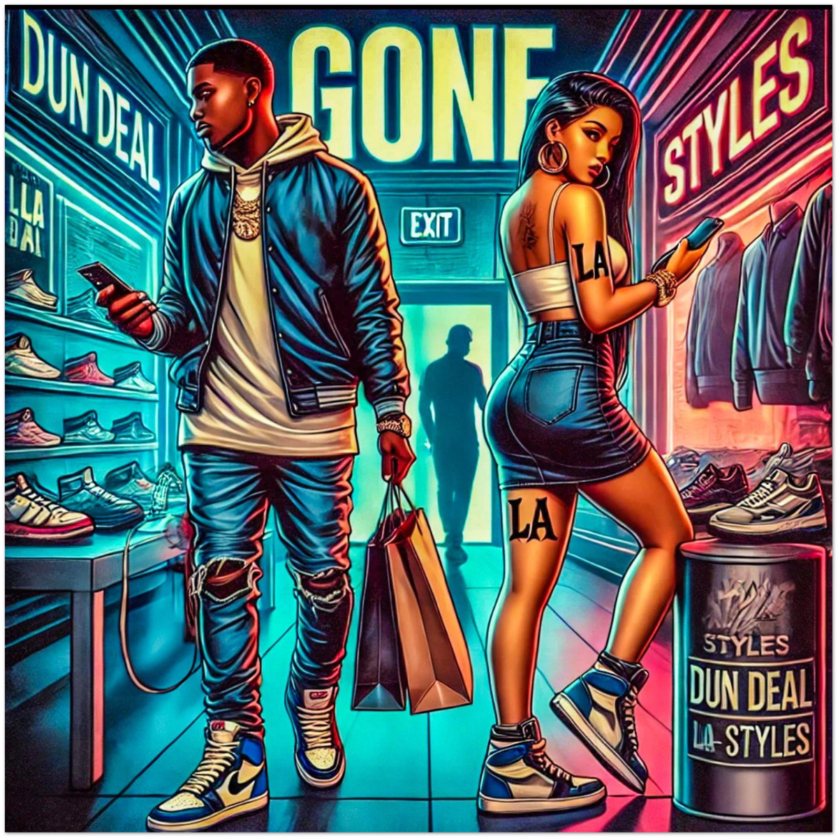 Gone (feat. Dun Deal, Styles, Dun Deal on da Track & Dun Deal On the track) - Fine Art Poster