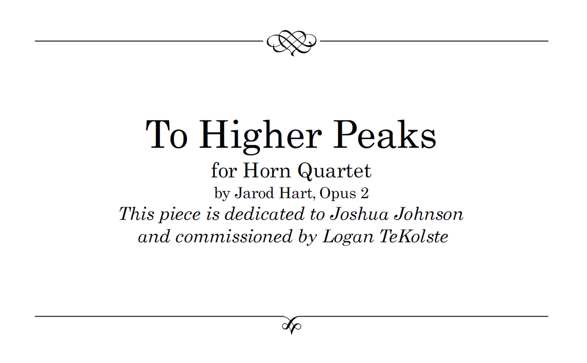 To Higher Peaks