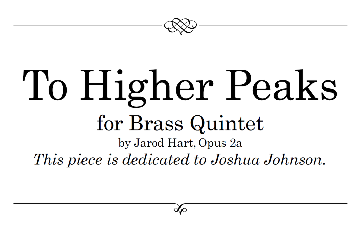 To Higher Peaks