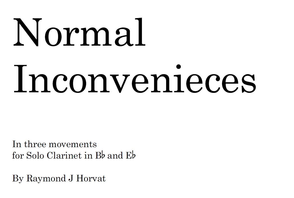 Normal Inconveniences