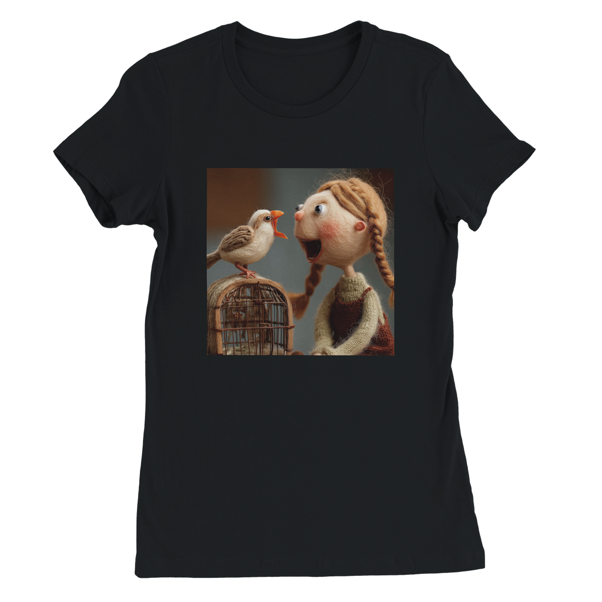 Mary Had A Pretty Bird, Mother Goose Rhyme - Women’s Cut T-Shirt