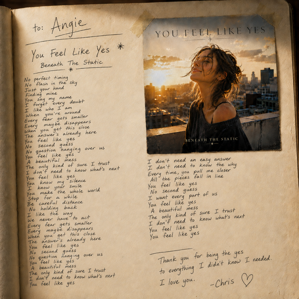 Personalized Lyric Sheet