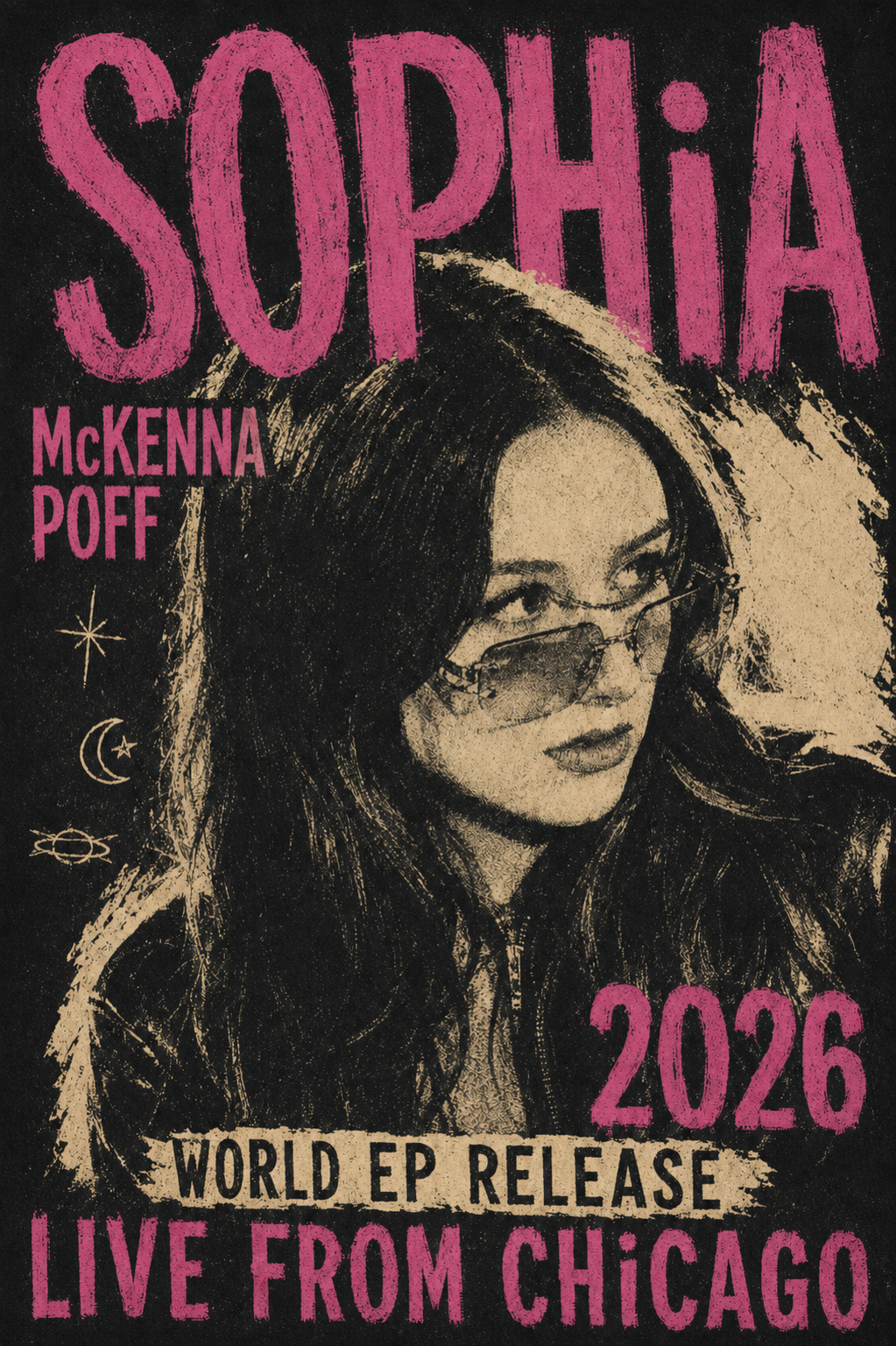 Sophia Vintage Pink Poster