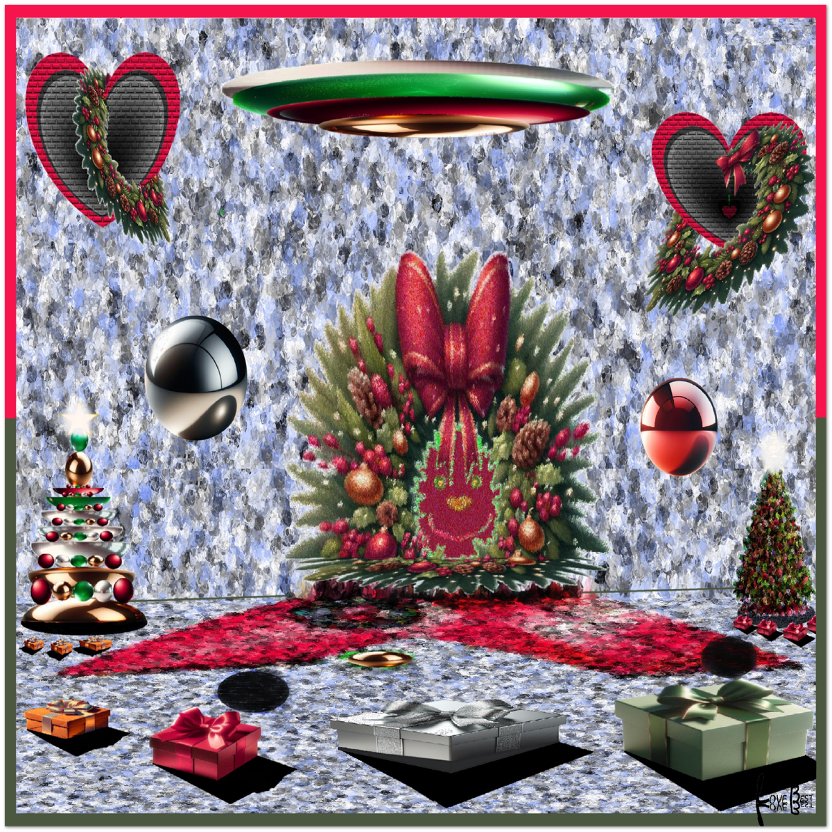 Wackybo Christmas Colors Vibes - Fine Art Poster