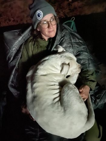 Nicole & Blanca the "Lap Dog" in San Ignacio - March 2023
