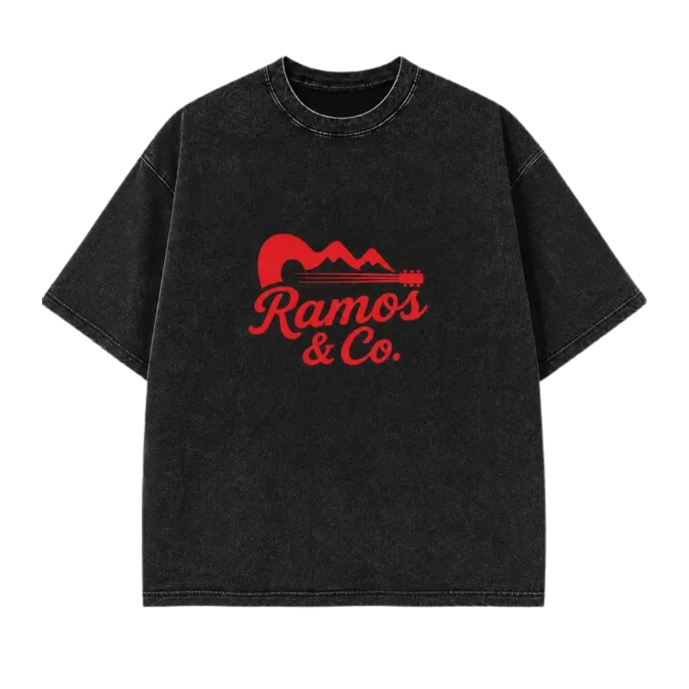 "Ramos & Co." Oversized Black Tee