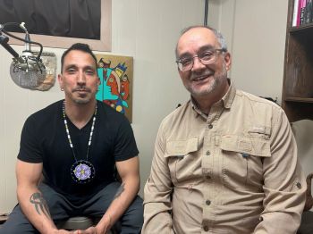 With "Ogichidaa" collaborator Joel Syrette
