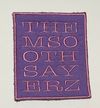 Them Soothsayerz 3”x4” tufted pink on lavender rectangle