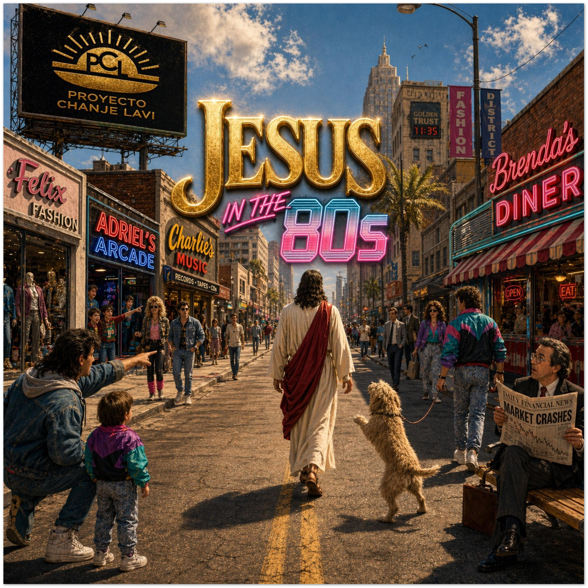 Jesus in the 80&#39;s - Fine Art Poster