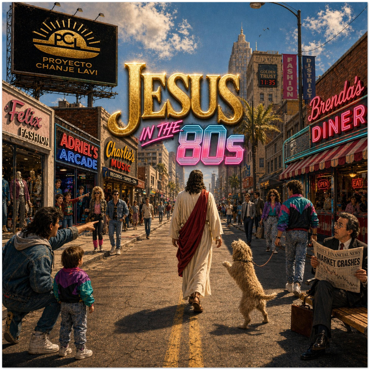 Jesus in the 80's - Fine Art Poster