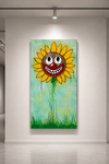 “Dandelion disguised as Sunflower” Acrylic and Spray Paint (c. 2026)