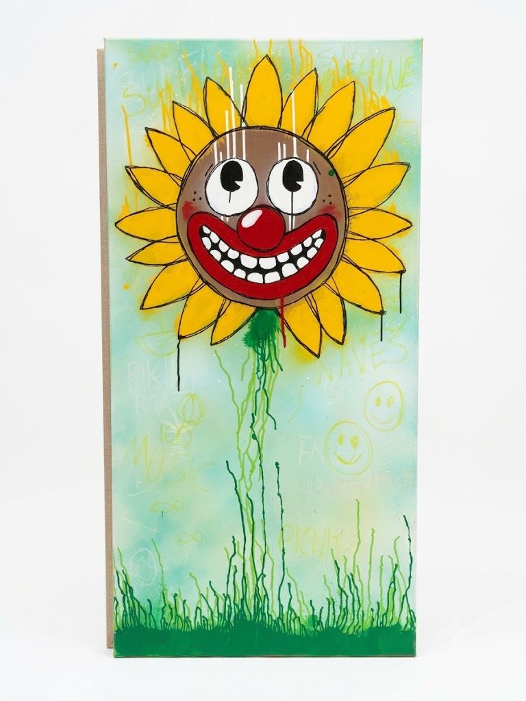 “Dandelion disguised as Sunflower” Acrylic and Spray Paint (c. 2026)