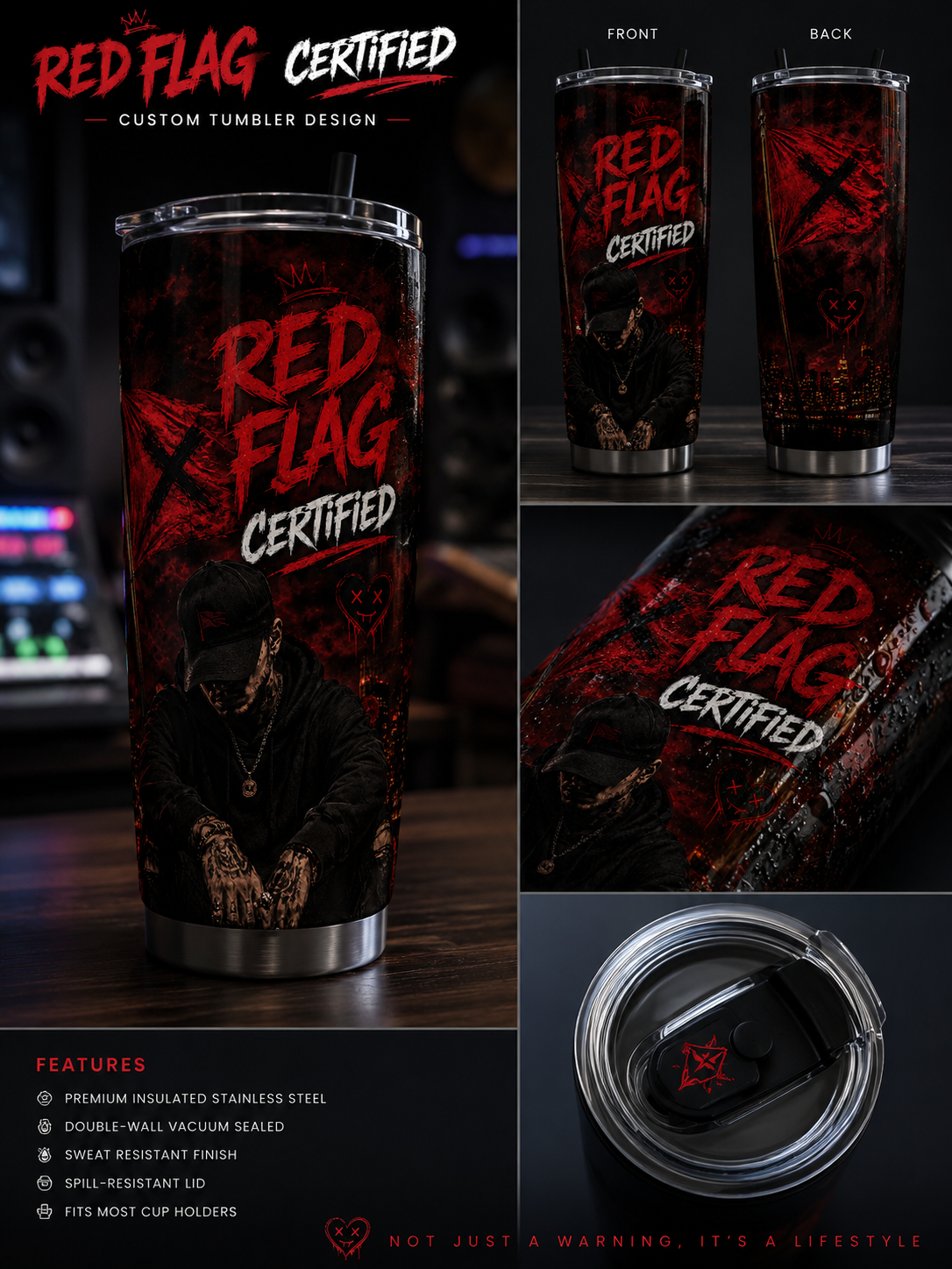 Red Flag Certified | Premium 20oz Stainless Steel Tumbler