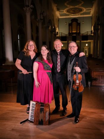 Heather MacIsaac with  Mary Beth Carty, Emery Van de Wiel and John Pellerin at St Ninian’s Cathedral
