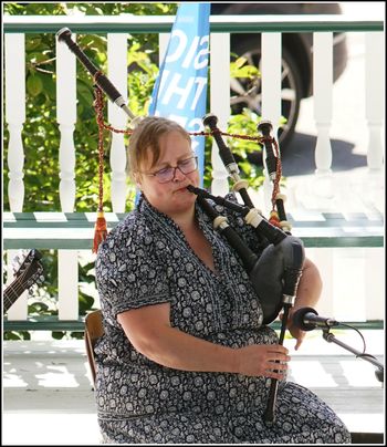 Heather MacIsaac on Highland Pipes in Lunenburg
