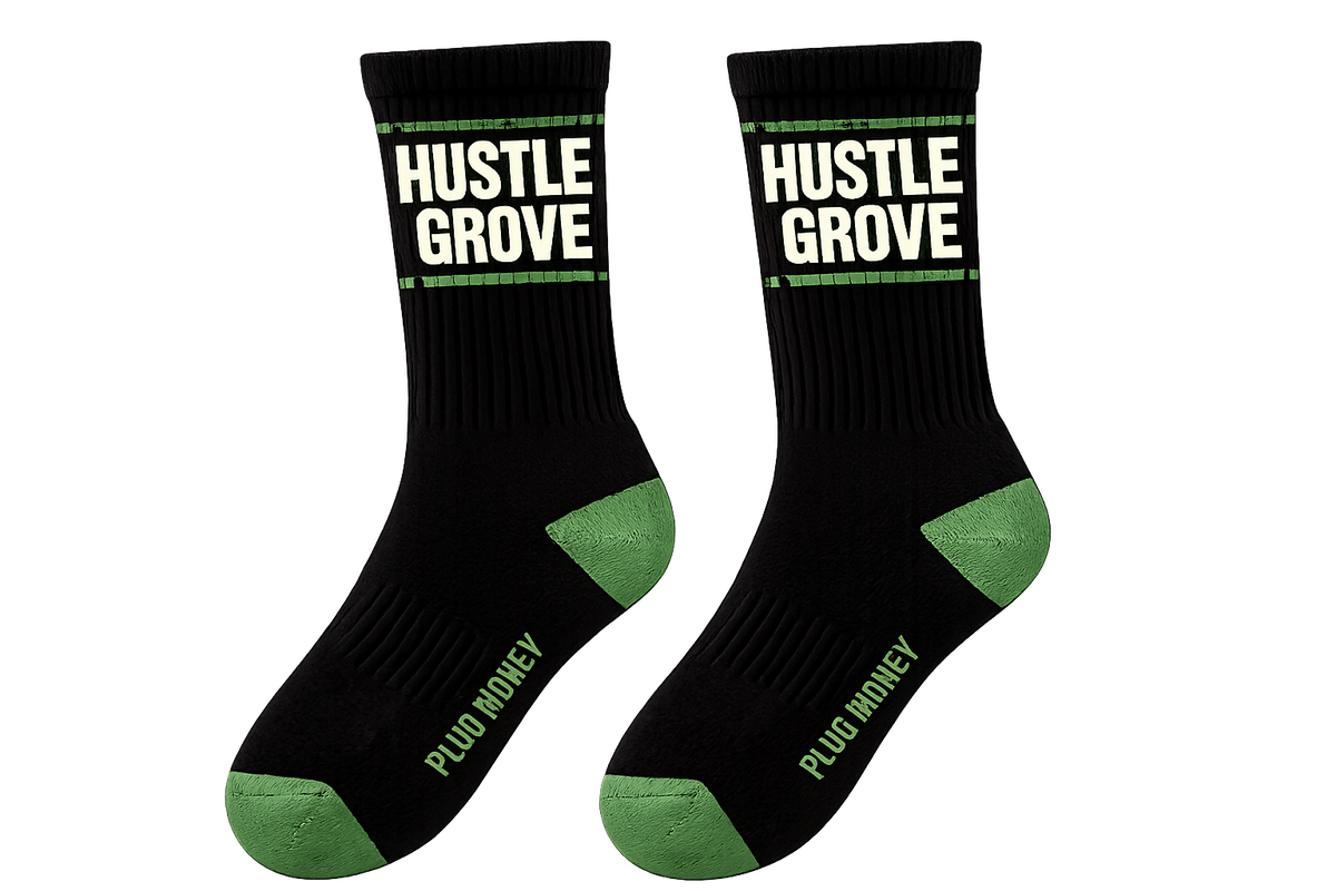 Hustle Grove “Plug Money” Crew Socks