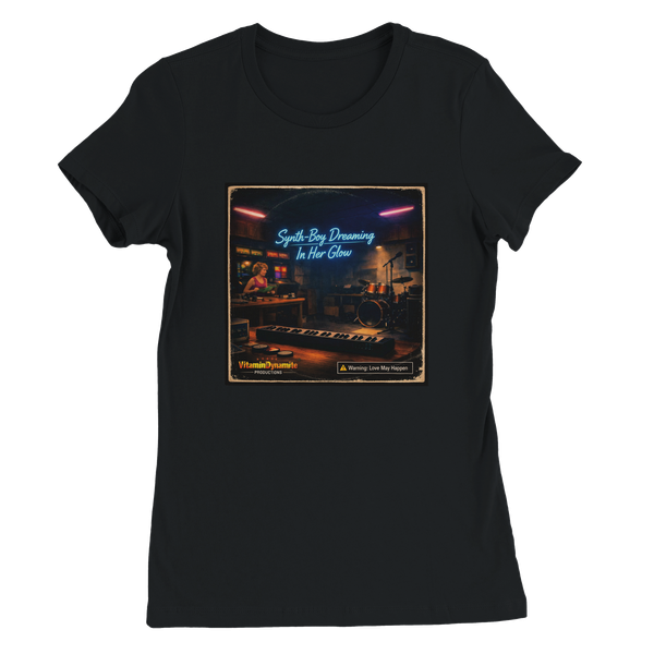 Synth-Boy Dreaming In Her Glow - Women’s Cut T-Shirt