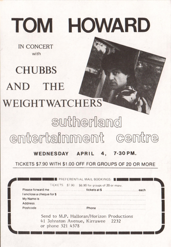 Tom Howard / Chubbs & The Weightwatchers - Apr 1984
