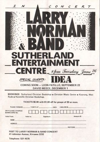 Larry Norman / IDEA - Jun 1984
