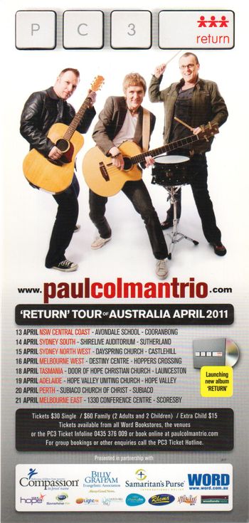 Paul Colman Trio "Return" Tour - Apr 2011

