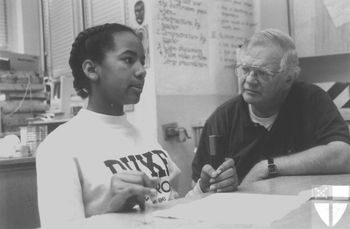 Chip counciling a youth in Portland, OR during the Bishop's Convention
