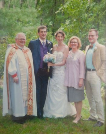 Chip with family on the day of John and Laura's wedding

