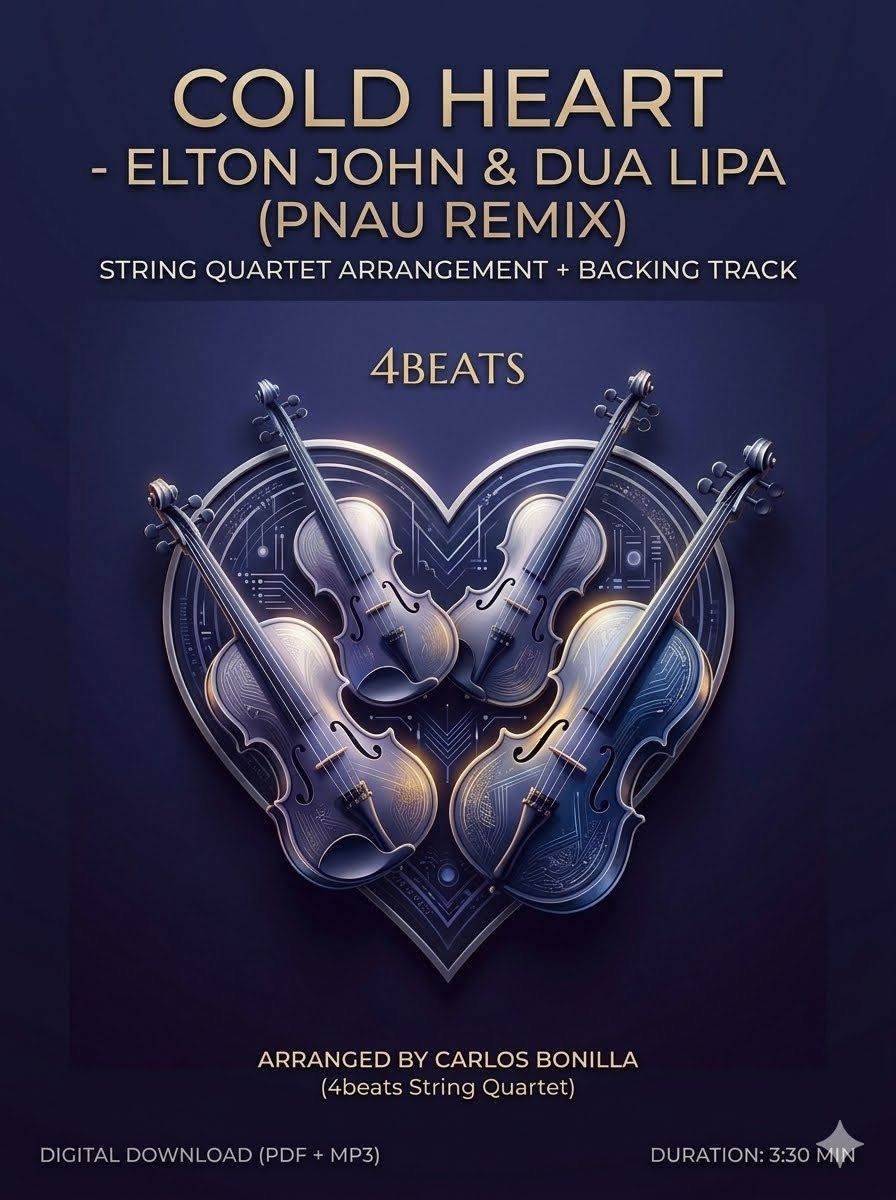 Cold Heart - Elton John & Dua Lipa (PNAU Remix) – String Quartet Arrangement & Backing Track