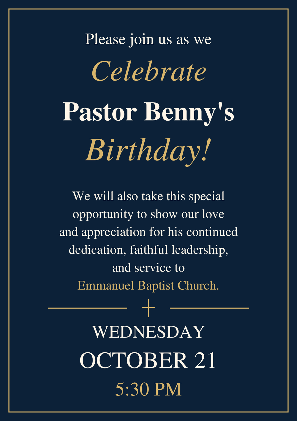 Pastor Benny Birthday Celebration
