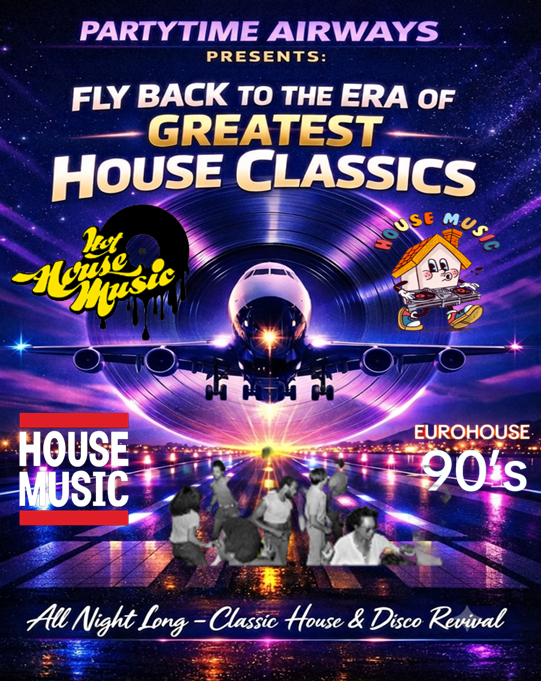 House music party anthems classic to euro house music DJ hire Melbourne party time airways 