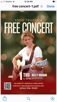 Ashville Ohio free concert 