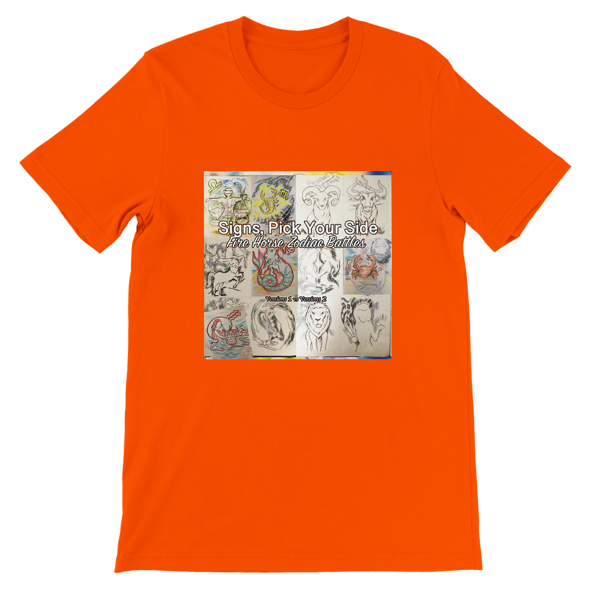 Signs, Pick Your Side: Fire Horse Zodiac Battles (Versions 1 vs Versions 2) - Unisex T-Shirt