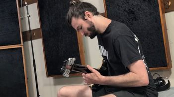 Adrian focused on staying in time, as he plays 10bpm faster than usual, during Day 1 of recording Moonsploot's debut album. August 2nd, 2026
