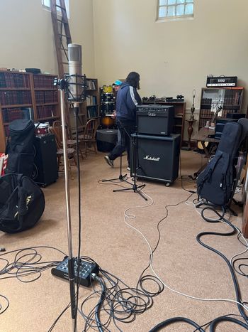 Stuart giving Troy and Adrian (taking the photo) a tour of the recording space. August 2nd, 2026
