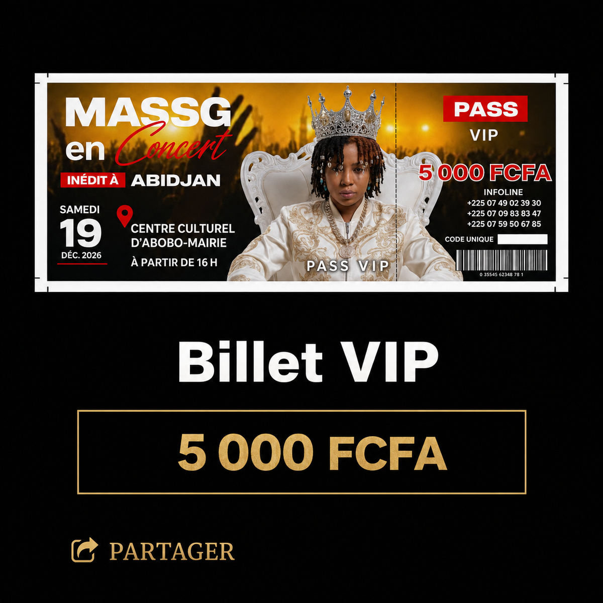 Massg Concert VIP Ticket 