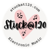 2.5" Round Vinyl Sticker, Stuck@120 Heart Print