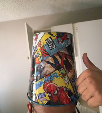 Being goofy after watching Spider-Man
